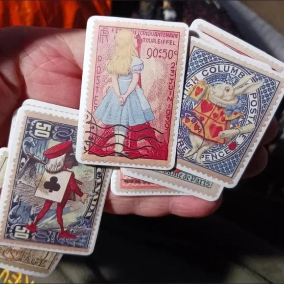 27pcs Alice in Wonderland Theme Stickers - Scrapbook Decals - Picture 2 of 5